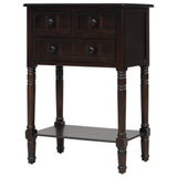 TREXM Narrow Console Desk, Ultra Thin Sofa Table with Three Storage Drawers and Living Room Bottom Shelves (Espresso) - V.I.P Digital Presence