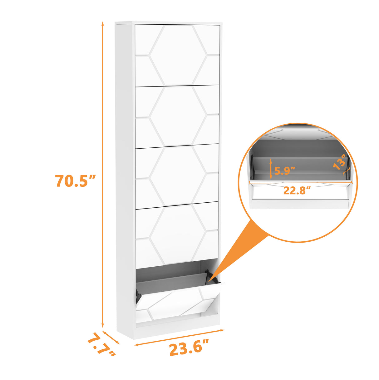 Shoe Storage Cabinet for Entryway, 5 Tiers Shoe Organizer with Carved Panels, Carving Shoe Closet,Vertical Shoe Cabinet - V.I.P Digital Presence