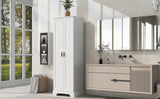Storage Cabinet with Two Doors for Bathroom, Office, Adjustable Shelf, MDF Board, White - V.I.P Digital Presence