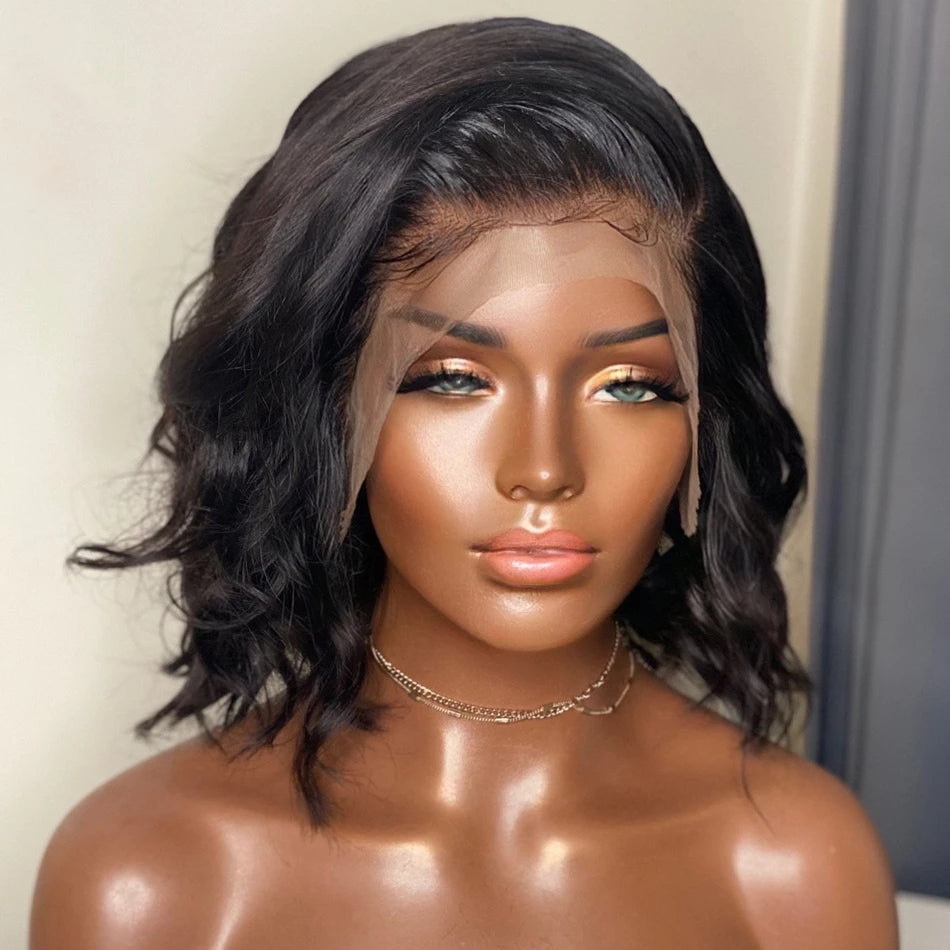 Black Big Wave Wig Chemical Fiber Front Lace Short Curly Hair Matte High Temperature Silk Headgear - V.I.P Digital Presence