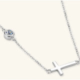 Cross 925 Sterling Silver Moissanite Necklace - V.I.P Digital Presence