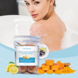 Jabón de aceite esencial de limón y cúrcuma que limpia los poros de la piel y la ilumina. Jabón de baño corporal.
