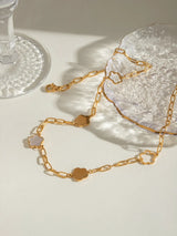 Stainless Steel White Mother-Of-Pearl Flower Necklace - V.I.P Digital Presence