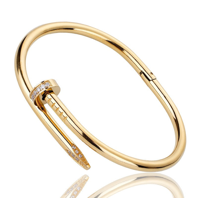 Diamond titanium steel bracelet for women, light luxury, non fading card home nail bracelet - V.I.P Digital Presence