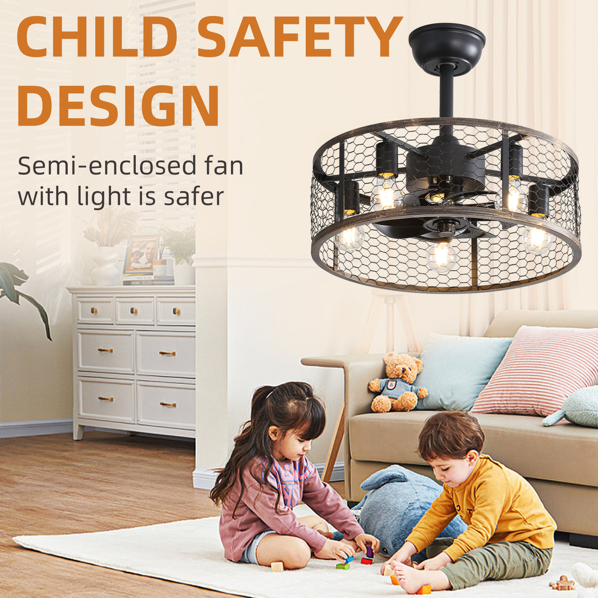 19.7In Classic Ceiling Fan with Light - V.I.P Digital Presence