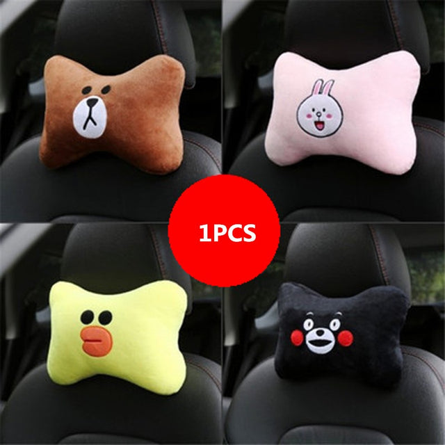 Cute Cartoon Car Headrest Pillow Brown Bear Car Neck Rest Support Automotive Interior Seat Cushion Car Accessories Car Styling - V.I.P Digital Presence