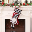 Christmas Day Decoration Red Black White Grid Faceless Forester Christmas Socks Dwarf Hanging Doll Candy Gift Bag - V.I.P Digital Presence