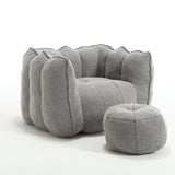 Soft Bean Bag Chair with High Resilient Foam(Chips)for living room and bedroom,Comfortable Square Lazy Sofa with Footstool - V.I.P Digital Presence