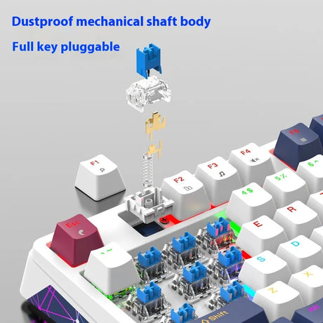 XUNFOX K85 wired mechanical keyboard for esports games, hot swappable desktop computer for office and home use, illuminated USB - V.I.P Digital Presence