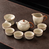 Ru Kiln Chinese Kung Fu Tea Set Household Ceramic Xishi Pot Hovering Cover Bowl Tea Cup Set - V.I.P Digital Presence