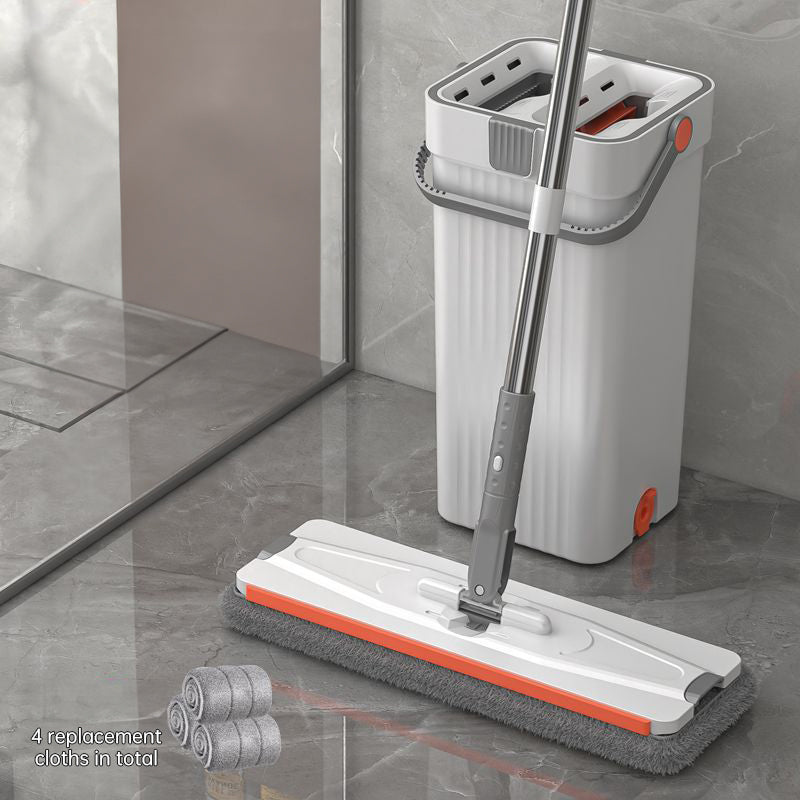 A 33cm Home Floor Cleaning Set: Hand Free Flat Mop & Bucket, 360° Rotating, Washable Microfiber, Lazy Cleaning Tool. - V.I.P Digital Presence