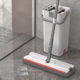 A 33cm Home Floor Cleaning Set: Hand Free Flat Mop & Bucket, 360° Rotating, Washable Microfiber, Lazy Cleaning Tool. - V.I.P Digital Presence