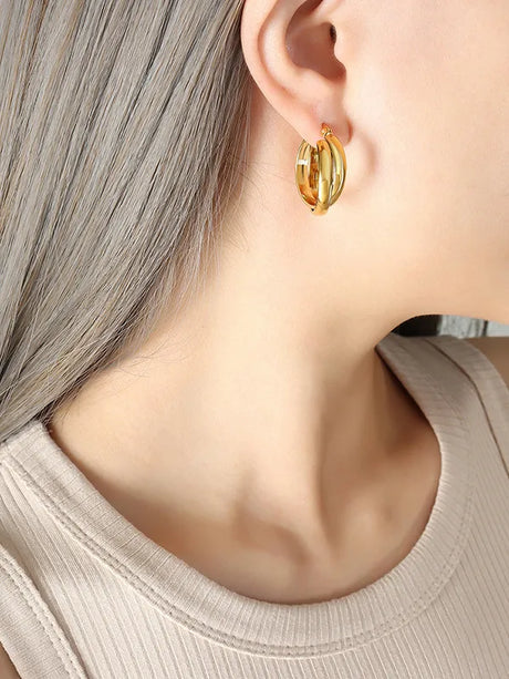 Double U-shaped earrings with titanium personalized earrings for women - V.I.P Digital Presence