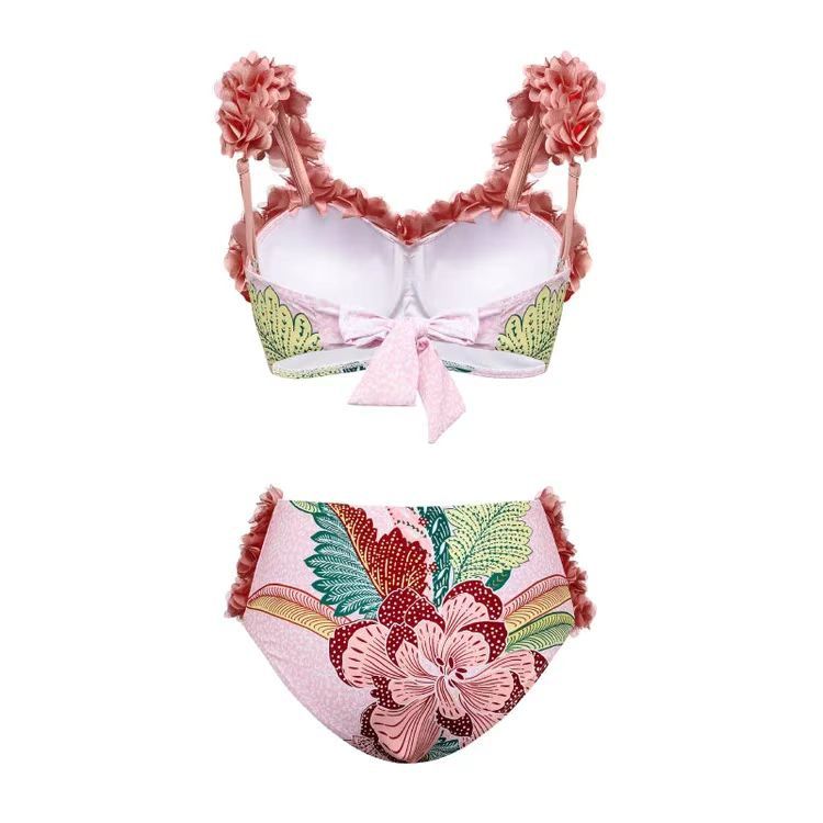 European and American conservative vacation beach hot spring swimsuit French retro one-piece bikini - V.I.P Digital Presence