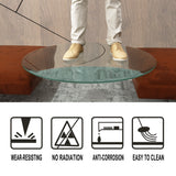 36" Inch Round Tempered Glass Table Top Clear Glass 1/4" Inch Thick Flat Polished Edge - V.I.P Digital Presence