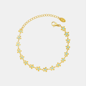 Golden Flower Blue Drip Oil Bracelet - V.I.P Digital Presence