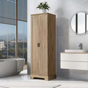 Storage Cabinet with Two Doors for Bathroom, Office, Adjustable Shelf, MDF Board, Brown - V.I.P Digital Presence