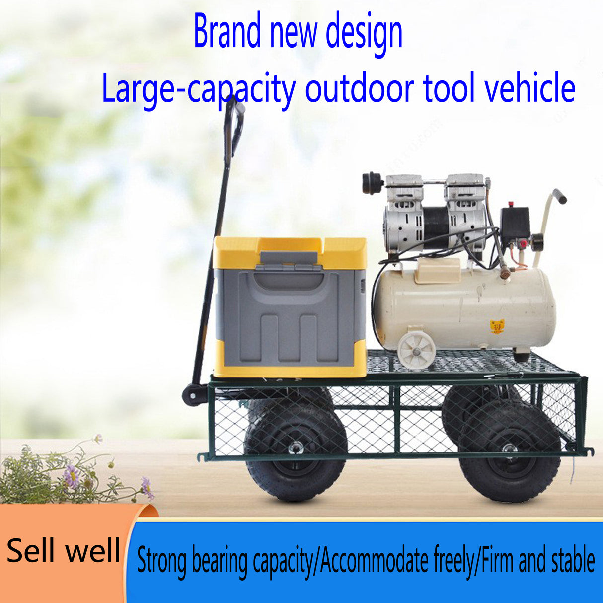 Wagon Cart Garden cart trucks make it easier to transport firewood (green) - V.I.P Digital Presence