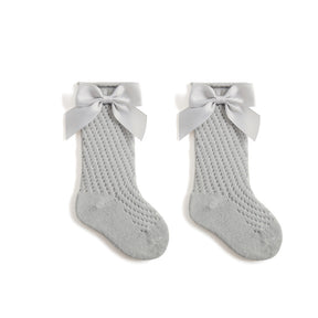 Children's Socks Combed Cotton Girl Baby Bow Princess Socks Hollow Mesh Dance Socks - V.I.P Digital Presence