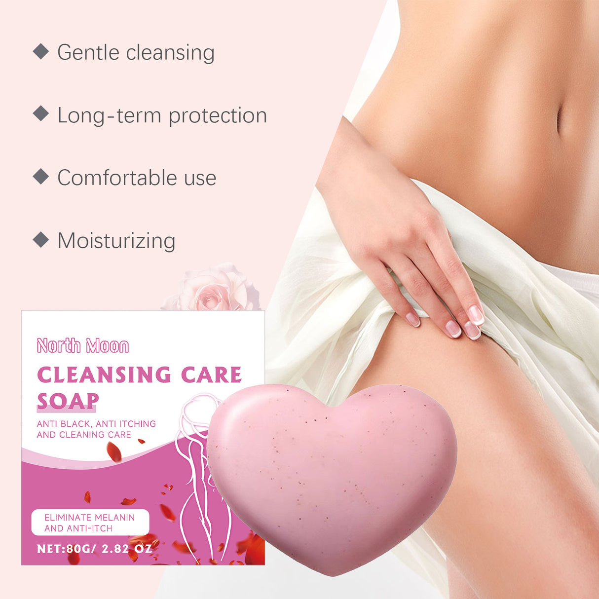Jabón limpiador para el cuerpo femenino, jabón de baño, limpiador de poros, hidratante, calmante y humectante.