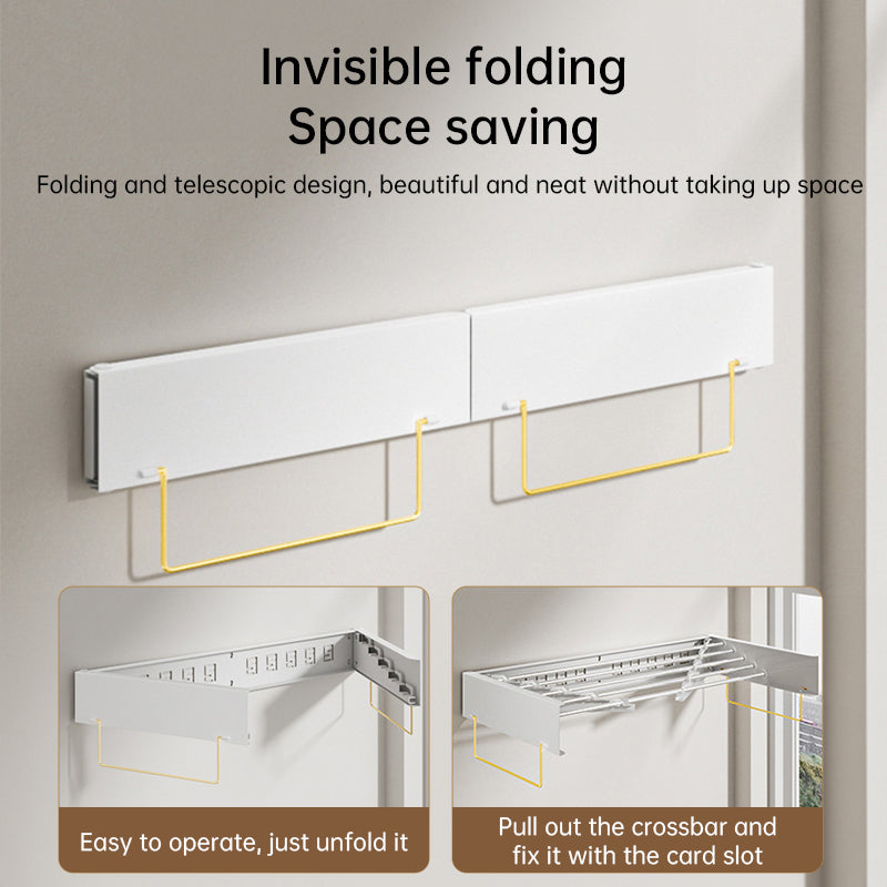 foldable retractable wall clothesline, 30kg, alu, 80/100cm, 5 bars, for bath/balcony. - V.I.P Digital Presence