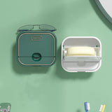 Non Perforated Wall Mounted Soap Storage Rack With Double Layer Drainage Flip Cover For Toilet Storage Household Soap Box - V.I.P Digital Presence