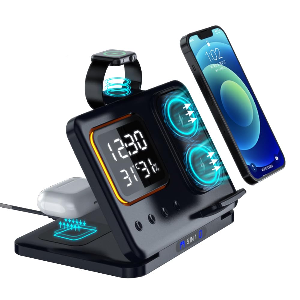Phone Stand Tabletop 15w Fast Charging 5 in One Universal Wireless Charger Desk Charger for Iphone - V.I.P Digital Presence