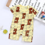 Cotton Newborn Baby Cartoon Short Sleeve Knitted Romper Boy Girl Summer Clothes Bebe Thin Pajamas One Pieces Bodysuit 0-24M - V.I.P Digital Presence