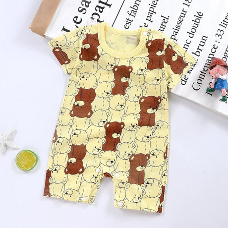 Cotton Newborn Baby Cartoon Short Sleeve Knitted Romper Boy Girl Summer Clothes Bebe Thin Pajamas One Pieces Bodysuit 0-24M - V.I.P Digital Presence