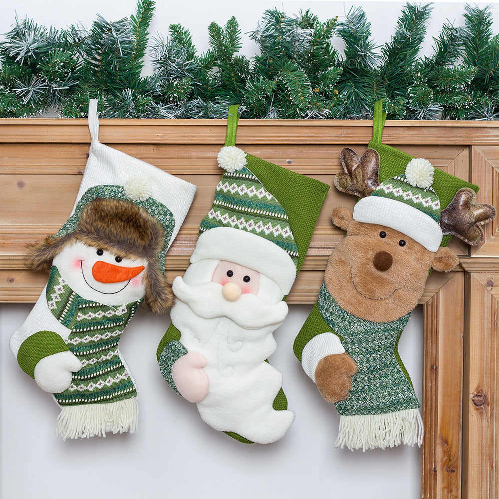 Christmas decorations, hanging decorations, candy socks, gift socks, Christmas gifts, green Christmas socks - V.I.P Digital Presence