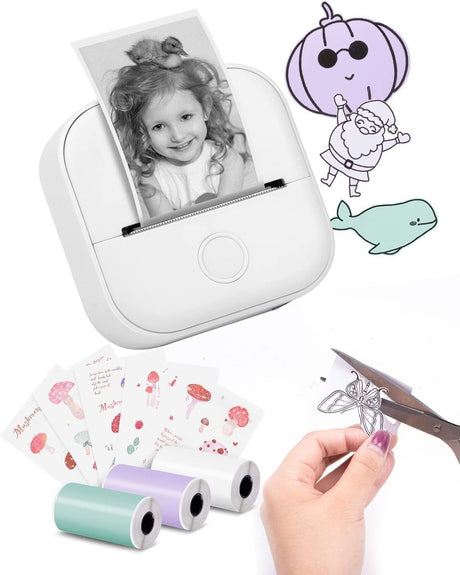 Phomemo Portable Mini Thermal Printer T02 Mini Pocket Label Printer DIY Self-adhesive Sticker Label Machine Various Label Paper - V.I.P Digital Presence