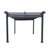 10x10 Ft Outdoor Patio Retractable Pergola With Canopy Sunshelter Pergola for Gardens,Terraces,Backyard,Gray - V.I.P Digital Presence