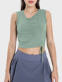 Drawstring Ruched Wide Strap Active Tank - V.I.P Digital Presence