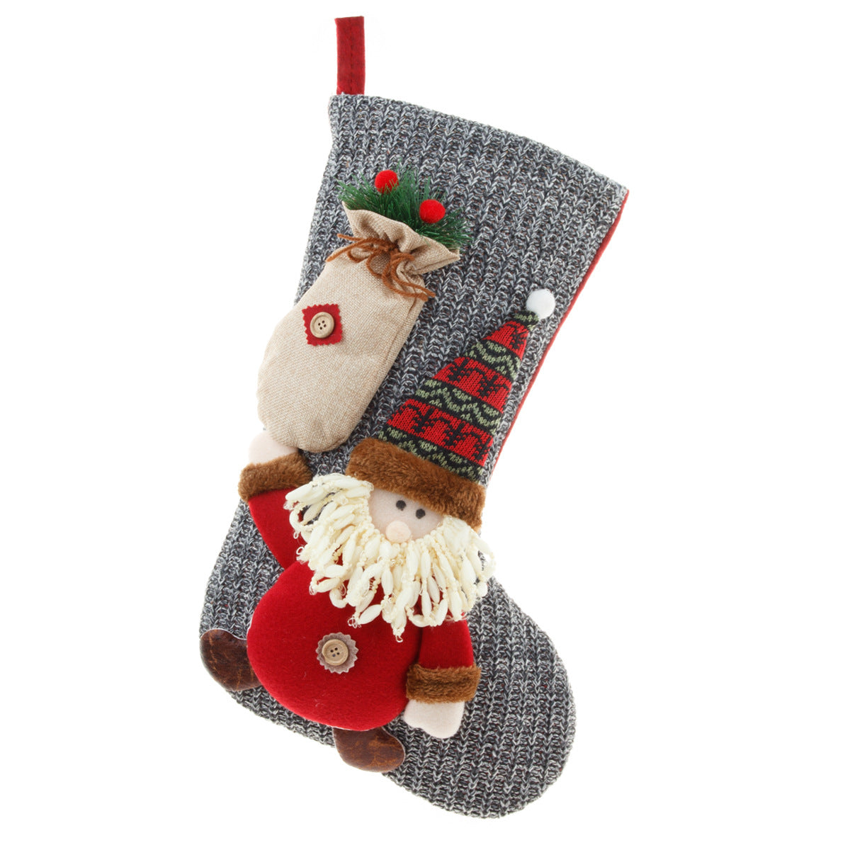 Christmas Decorations Knitted Yarn Large 3D Santa Claus Snowman Deer Christmas Socks Gift Bag - V.I.P Digital Presence