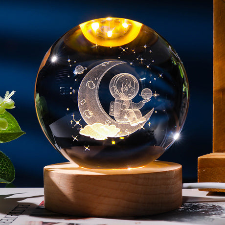 Starry Sky 3D Micro Landscape Crystal Ball Home Desktop Creative Interior Carving White Crystal Ball Ornament Craft Gift product - V.I.P Digital Presence