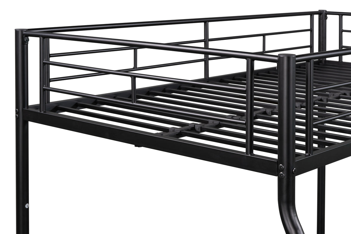 Metal Twin over Full Bunk Bed/ Heavy-duty Sturdy Metal/ Noise Reduced/ Safety Guardrail/ CPC Certified/ No Box Spring Needed - V.I.P Digital Presence