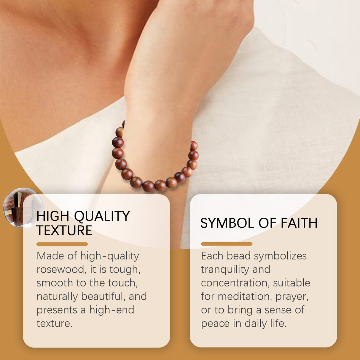 Rosewood Bracelet Unisex Everyday Decor With Rosewood Bracelet Beaded - V.I.P Digital Presence