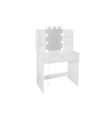 Makeup Vanity Desk With LED Lighted Mirror ,Dressing Table Set With 2 Large Drawers 10 LED Light ,White Color - V.I.P Digital Presence