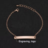 Stainless steel personalized engraved three color curved bracelet simple and personalized women's bracelet - V.I.P Digital Presence