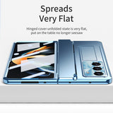 Samsung zfold 5 phone case FOLD4 flat hinge folding protective cover FOLD3 solid color bracket anti drop suitable - V.I.P Digital Presence