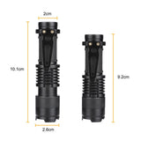 Mini 3 Modes LED UV Flashlight Q5 SK68 Waterproof Zoomable  Lantern Torch 395nm Violet Light Lamp Used By AA Or 14500 - V.I.P Digital Presence