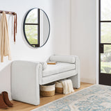 Bedroom storage stool, linen storage stool, large storage space, 50.39 inches white - V.I.P Digital Presence