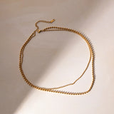 18K Gold-Plated Lobster Closure Bead Necklace - V.I.P Digital Presence