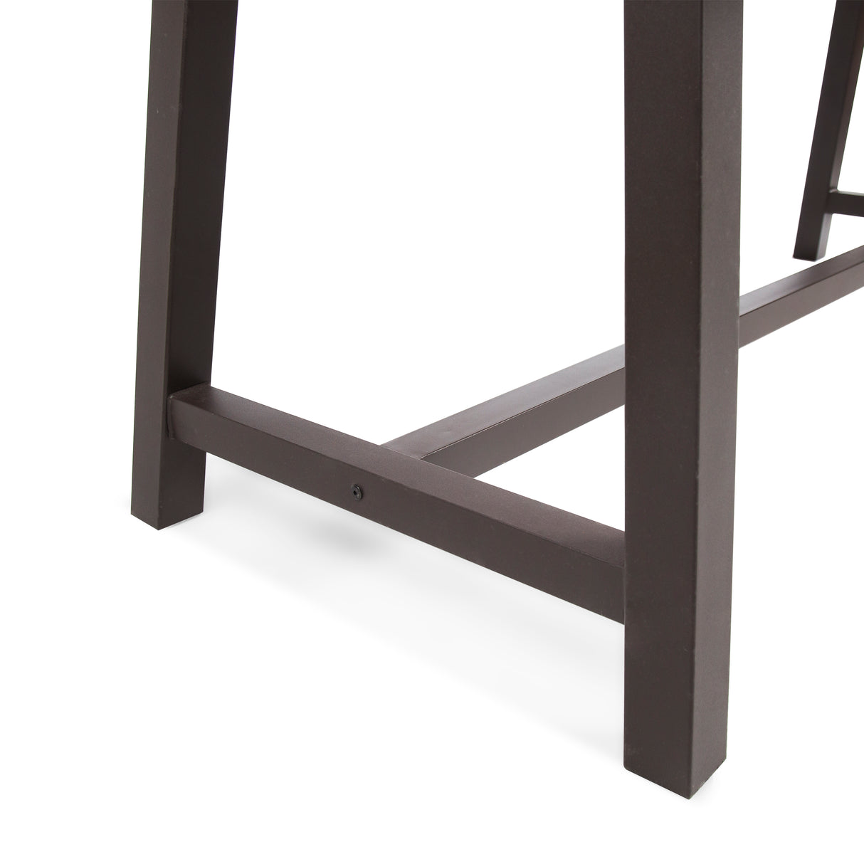 Carlie Outdoor Sandblast Finished Dining Table with Rustic Metal Finished Iron Legs - V.I.P Digital Presence