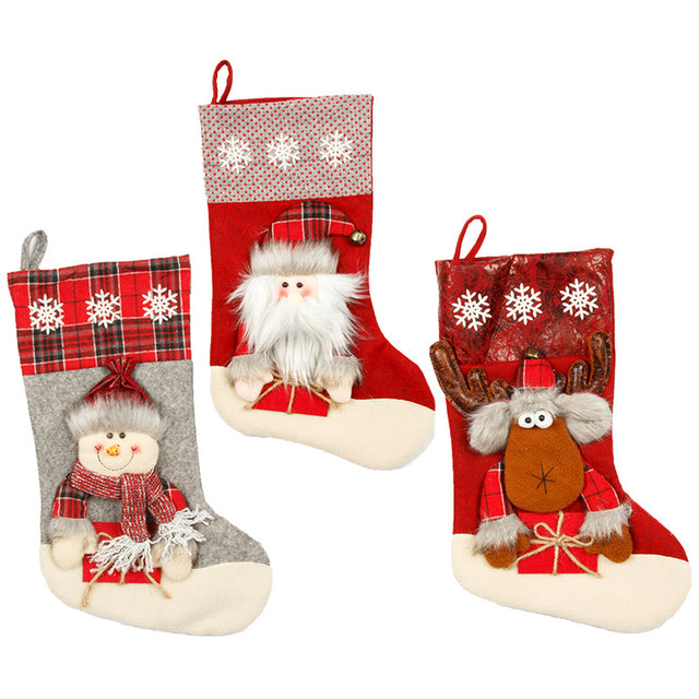 Christmas Socks Gift Bag Large 3D Christmas Socks Candy Bag Christmas Day Decoration Scene Decoration Gift Bag - V.I.P Digital Presence