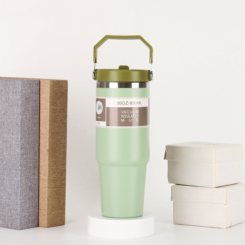 20oz30ozPortable Car Cup Stainless Steel Cup Travel Sports Water Bottle With Handle Cover Coffee Tumbler Cup - V.I.P Digital Presence