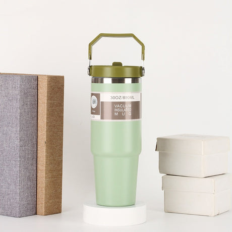 20oz30ozPortable Car Cup Stainless Steel Cup Travel Sports Water Bottle With Handle Cover Coffee Tumbler Cup - V.I.P Digital Presence