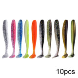 QXO 10 piezas/lote de señuelos blandos de silicona, 7 cm, 2 g, artículos para pesca en el mar, PVA Swimbait Wobblers, aparejos artificiales 