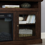 Contemporary TV Media Stand Modern Entertainment Console with 18" Fireplace Insert for TV Up to 65" with Open - V.I.P Digital Presence