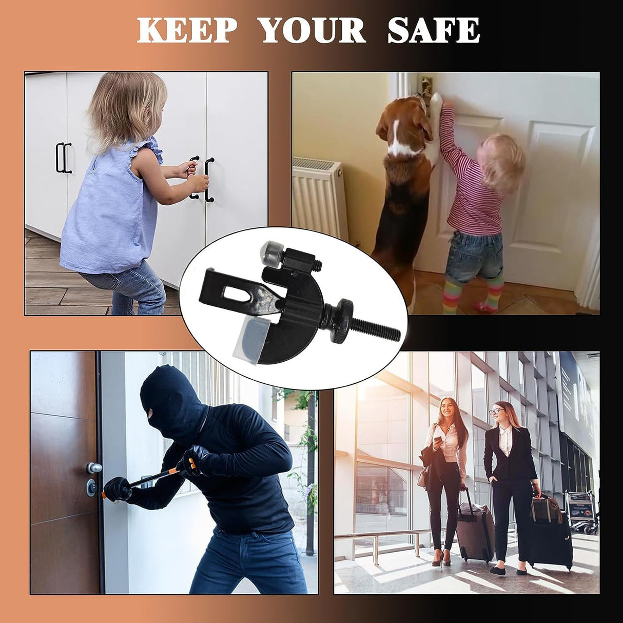 Portable Door Lock Privacy Extra Security Lock Anti Theft Travel Inside Door Locker for Traveling Home Bedroom Apartmen - V.I.P Digital Presence